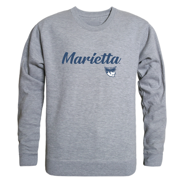 W Republic 556-537-HGY-05 Marietta College Pioneers Script Crewneck Sweatshirt&#44; Heather Grey - 2XL