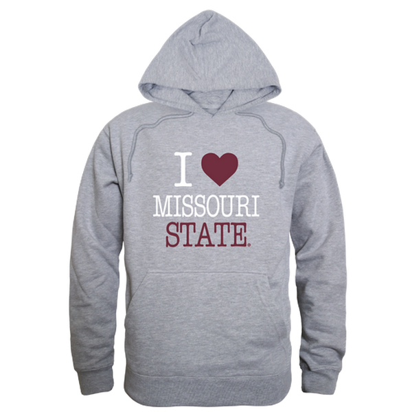 W Republic 553-547-HGY-05 Missouri State University Bears I Love Hoodie&#44; Heather Grey - 2XL