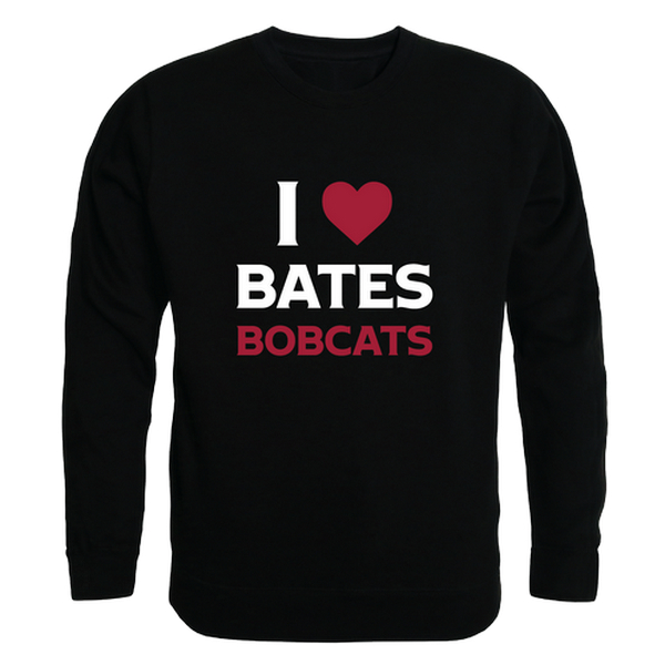 W Republic 552-615-BLK-05 Bates College Bobcats I Love Crewneck Sweatshirt&#44; Black - 2XL