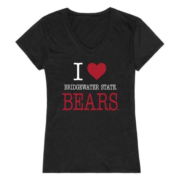 W Republic 550-620-BLK-03 Bridgewater State University Bears I Love Women Short Sleeve T-Shirt&#44; Black - Large