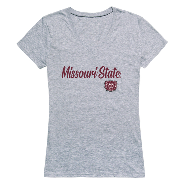 W Republic 555-547-HGY-02 Missouri State University Bears Women Script Short Sleeve T-Shirt&#44; Heather Grey - Medium