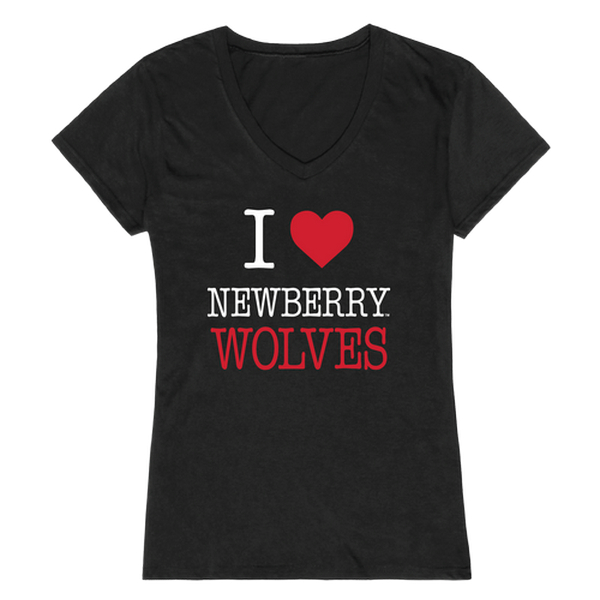 W Republic 550-557-BLK-02 Newberry College Wolves I Love Women Short Sleeve T-Shirt&#44; Black - Medium