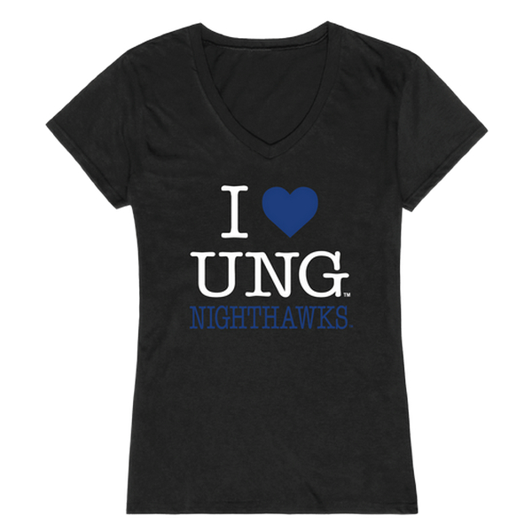 W Republic 550-558-BLK-05 University of North Georgia Nighthawks I Love Women Short Sleeve T-Shirt&#44; Black - 2XL