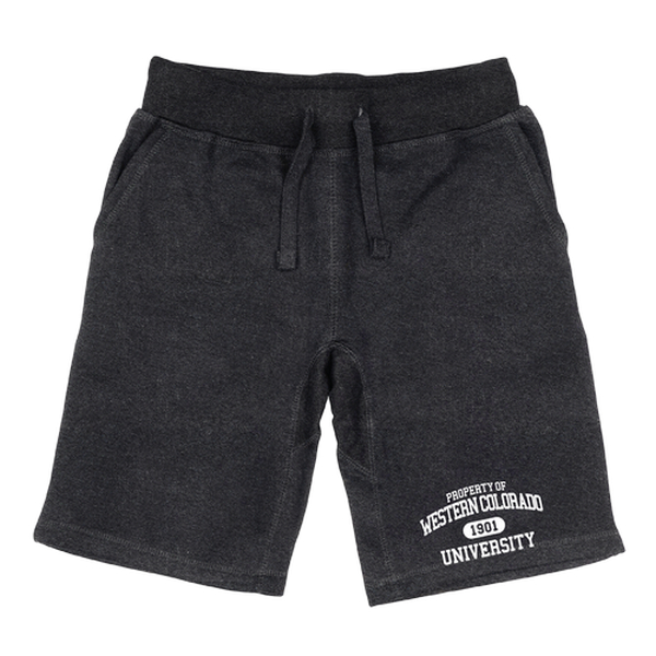 W Republic 566-604-HCH-01 Western Colorado University Mountaineers Property Shorts&#44; Heather Charcoal - Small