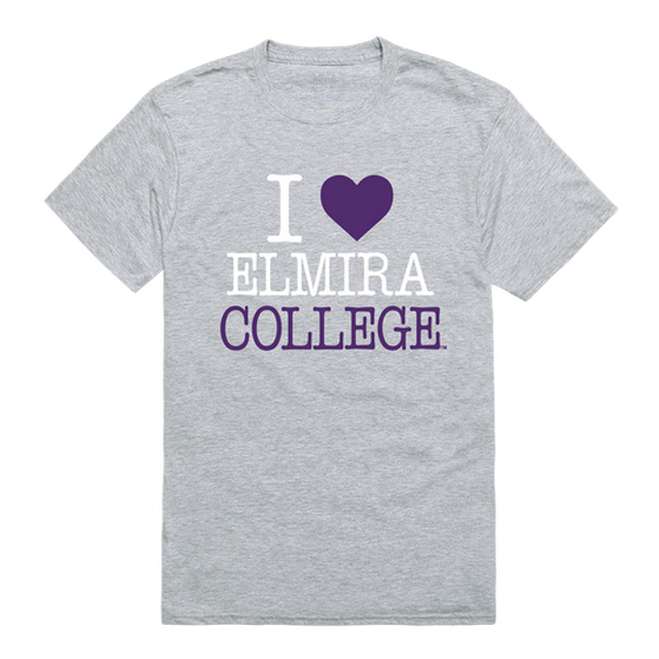 W Republic 551-451-HGY-03 Elmira College Soaring Eagles I Love T-Shirt&#44; Heather Grey - Large