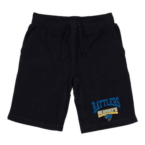 W Republic 567-468-BLK-01 St. Marys College Rattlers Premium Shorts&#44; Black - Small