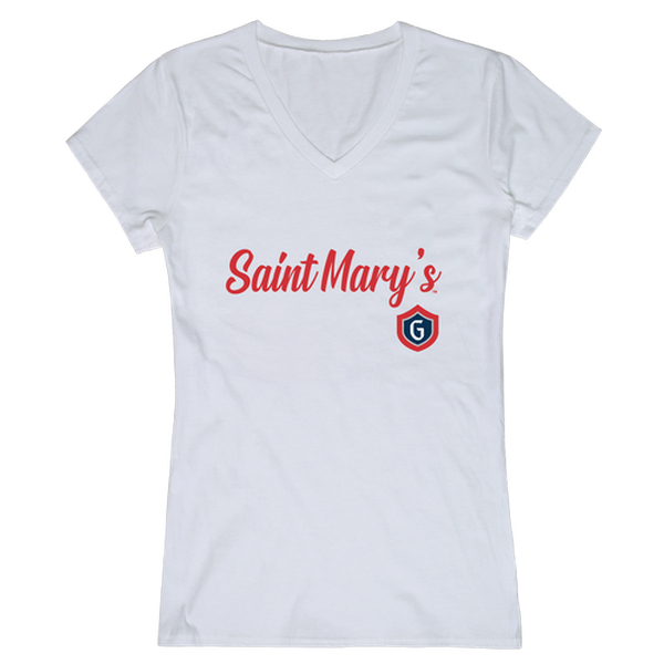 W Republic 555-580-WHT-04 Saint Marys University Gaels Women Script T-Shirt&#44; White - Extra Large