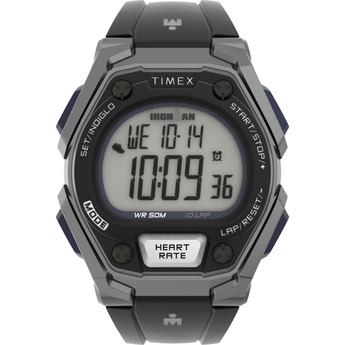 Timex TW5M512009J 43 mm Mens Ironman Classic Watch&#44; Black & Gray