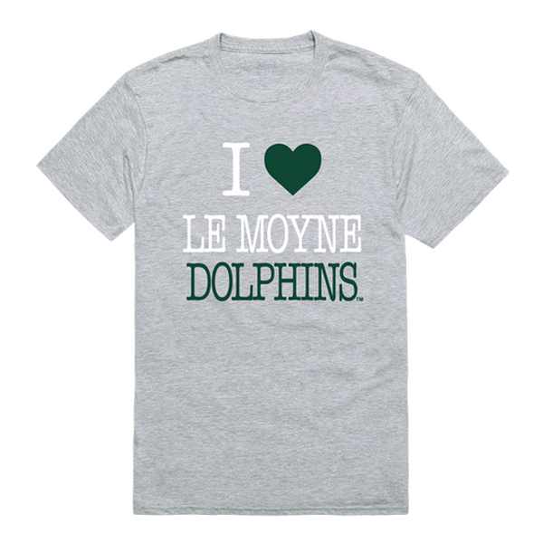 W Republic 551-529-HGY-05 Le Moyne College Dolphins I Love T-Shirt&#44; Heather Grey - 2XL