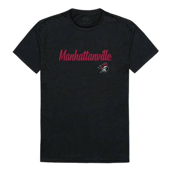 W Republic 554-454-BLK-03 Manhattanville College Valiants Script T-Shirt&#44; Black - Large