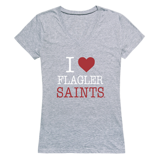 W Republic 550-466-HGY-04 Flagler College Saints I Love Women T-Shirt&#44; Heather Grey - Extra Large