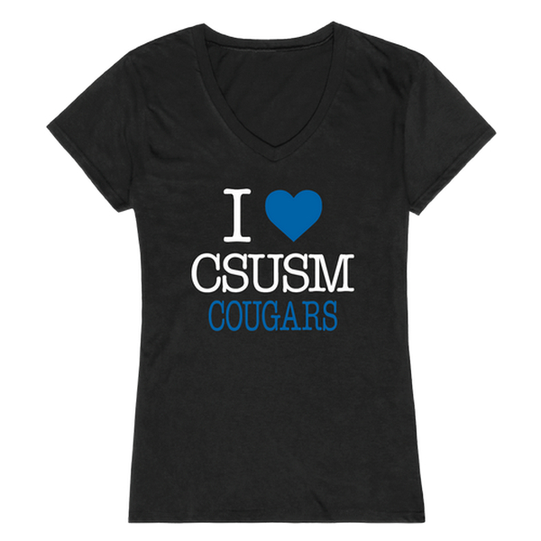 W Republic 550-506-BLK-02 California State University San Marcos Cougars I Love Women T-Shirt&#44; Black - Medium