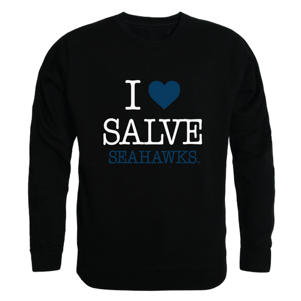 W Republic 552-474-BLK-03 Salve Regina University Seahawks I Love Crewneck Sweatshirt&#44; Black - Large