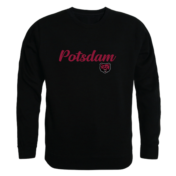 W Republic 556-593-BLK-02 State University of New York Potsdam Bears Script Crewneck Sweatshirt&#44; Black - Medium