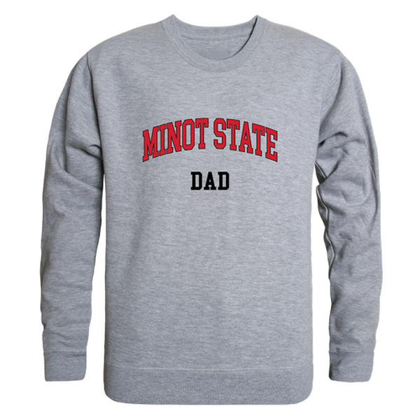 W Republic 562-467-HGY-03 Minot State University Beavers Dad Crewneck Sweatshirt&#44; Heather Grey - Large