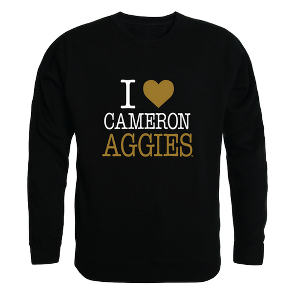 W Republic 552-622-BLK-02 Cameron University Aggies I Love Crewneck Sweatshirt&#44; Black - Medium