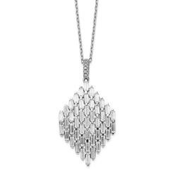 Sterling Shimmer QG5641-16 Sterling Silver CZ Cluster 16 x 2 in. with Extension Necklace