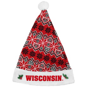 Forever Collectibles Wisconsin Badgers Knit Santa Hat - 2015