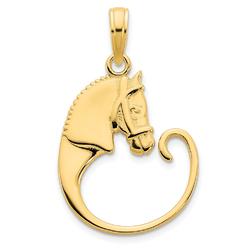 Quality Gold D5096 14K Yellow Gold Horse Pendant