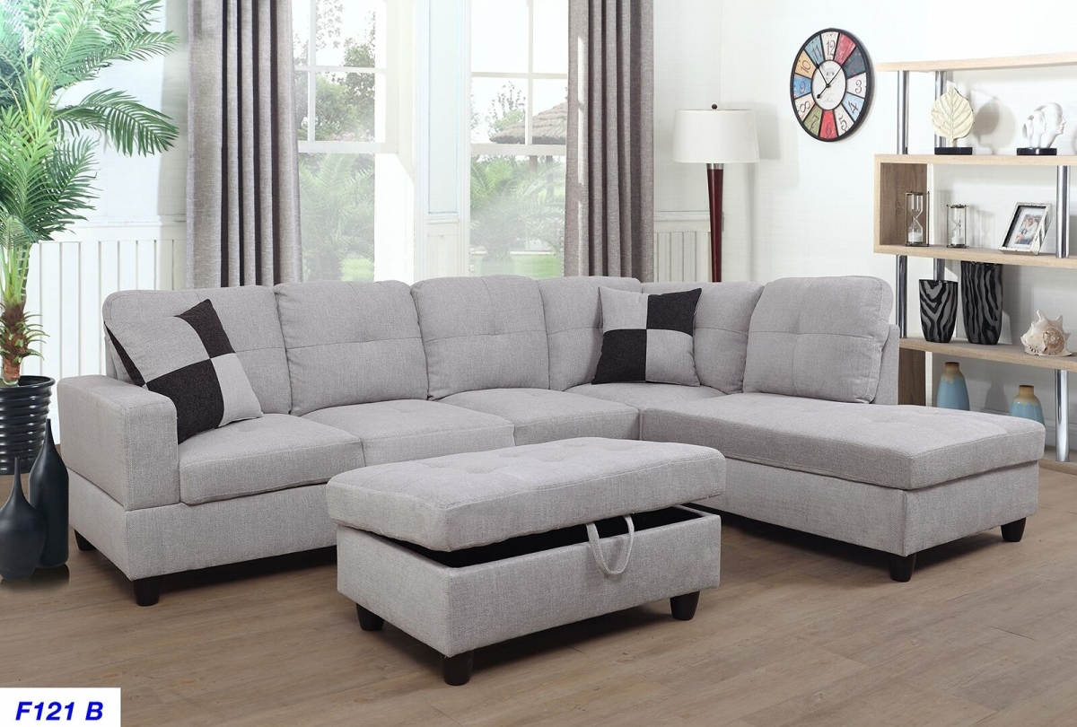 KD Gabinete Lifestyle Furniture Right Facing Sectional Sofa Set - 3 Piece