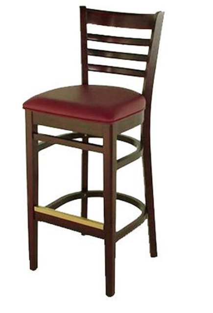 Alston Quality 3637-30 UP-CHY-Burgundy 30 in. Diana Bar Stool With Upholstered Seat Cherry Frame