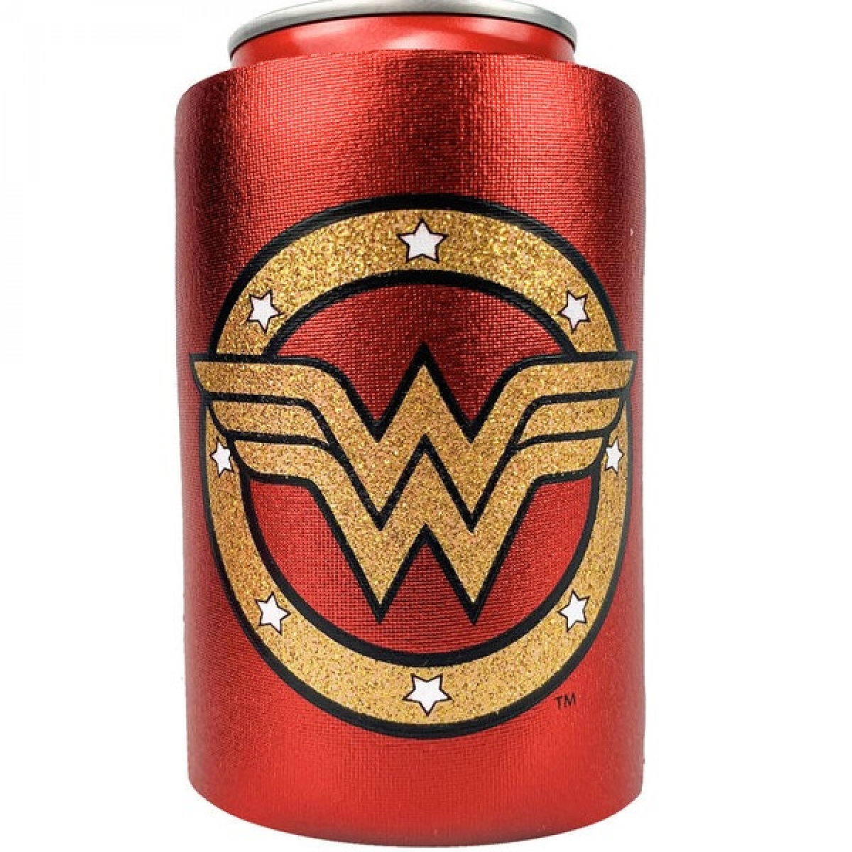 Wonder Woman 812847 Wonder Woman Symbol Metallic Finish Can Cooler
