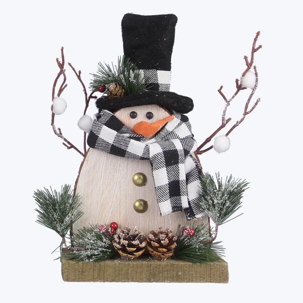 Youngs 91347 Wood Cut Snowman Tabletop Figurine