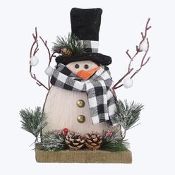 Youngs 91347 Wood Cut Snowman Tabletop Figurine