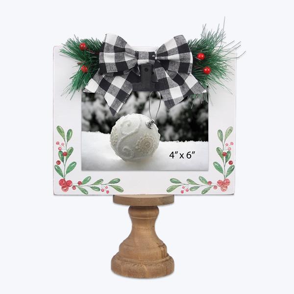 Youngs 91398 Wood Christmas Picture Frame on Pedestal