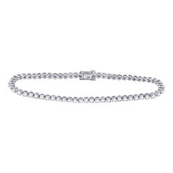 GND Jewelry 148831 10KT White Gold Round Diamond Studded Tennis Bracelet for Women - 2 CTTW