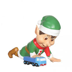 Queens of Christmas WL-ELF-TOY-TRUCK Elf with Toy Truck&#44; Blue