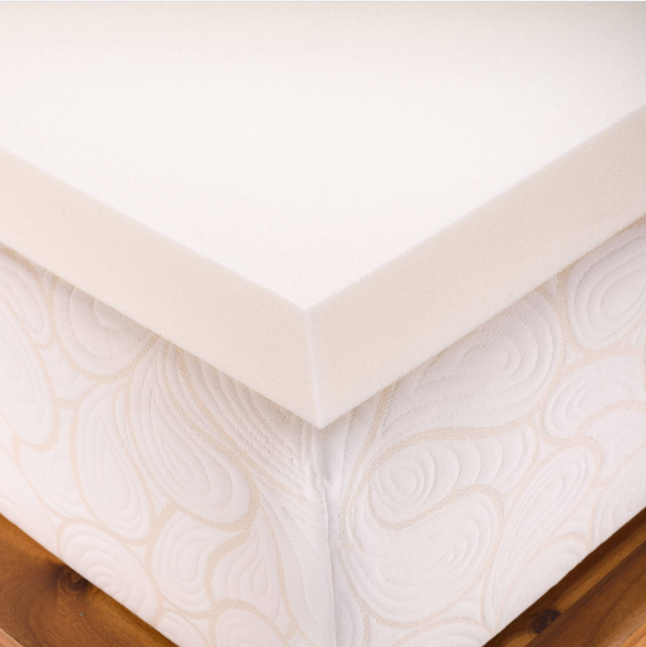 Memory Foam Solutions UBSPUFC3304 California King 4 Inch Thick  Firm Conventional Polyurethane Foam Mattress Pad Bed Topper Made