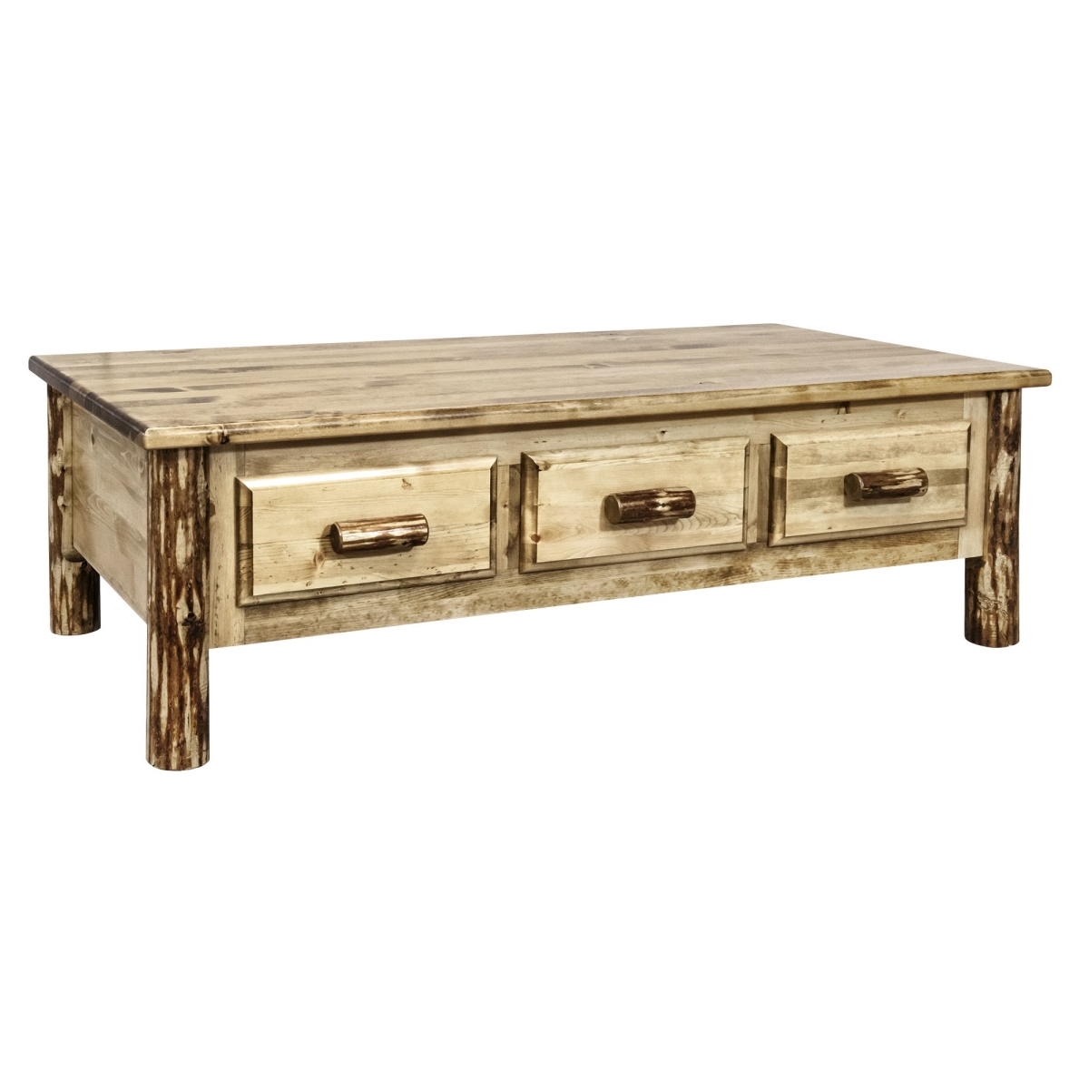 Montana Woodworks MWGCCT6D Glacier Country Collection Large Coffee Table with 6 Drawers, Ready to Finish