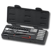 KD Tools KDT80325 22 Piece 1/4 Inch Drive SAE 6 and 12 Point Socket Set - Shallow and Deep