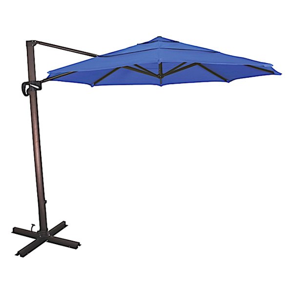 Garden Games Cali Series 11 ft. Crank Lift Side Tilt Cantilever Umbrella, Pacific Blue Sunbrella