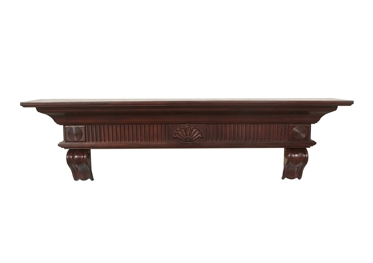 JensenDistributionServices 60 in. The Devonshire Shelf or Mantel Shelf Finish, Cherry Rustic Distressed
