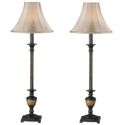Kenroy Home 30944 Emily 2 Pack Buffet Lamp- Crackle Bronze Finish