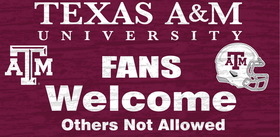 Fan Creations Texas A&amp;M Aggies Wood Sign - Fans Welcome 12&quot;x6&quot;