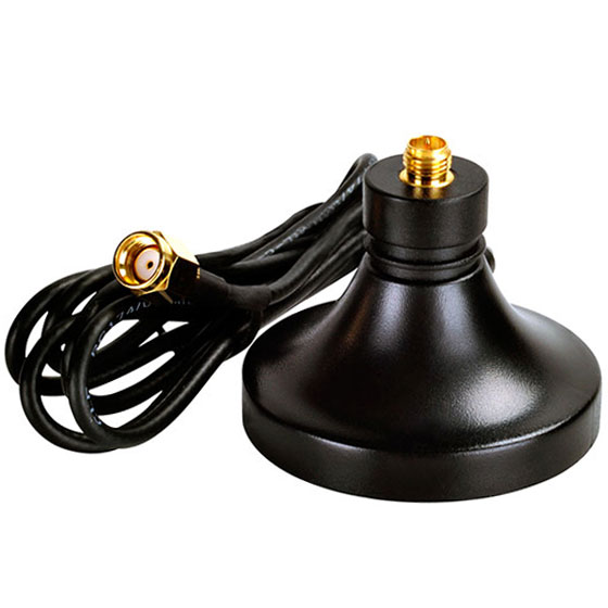 Silver Stone Technologies WAB1B Magnetic Wi-Fi Antenna Base with Gold Plated Jack & Plug - Black