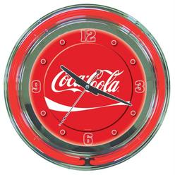 Trademark Global Inc Coca-Cola Neon Clock - Dynamic Ribbon - Two Neon Rings