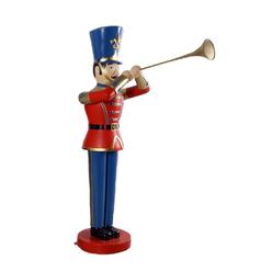 Queens of Christmas TOY-SLDR-06-TRM-RB 6 ft. Toy Soldier with Trumpet&#44; Red & Blue