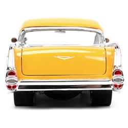 Jada Toys Jada 34200 Yellow & White Bigtime Muscle Series 1 by 24 Scale Diecast Model Car for 1957 Chevrolet Bel Air