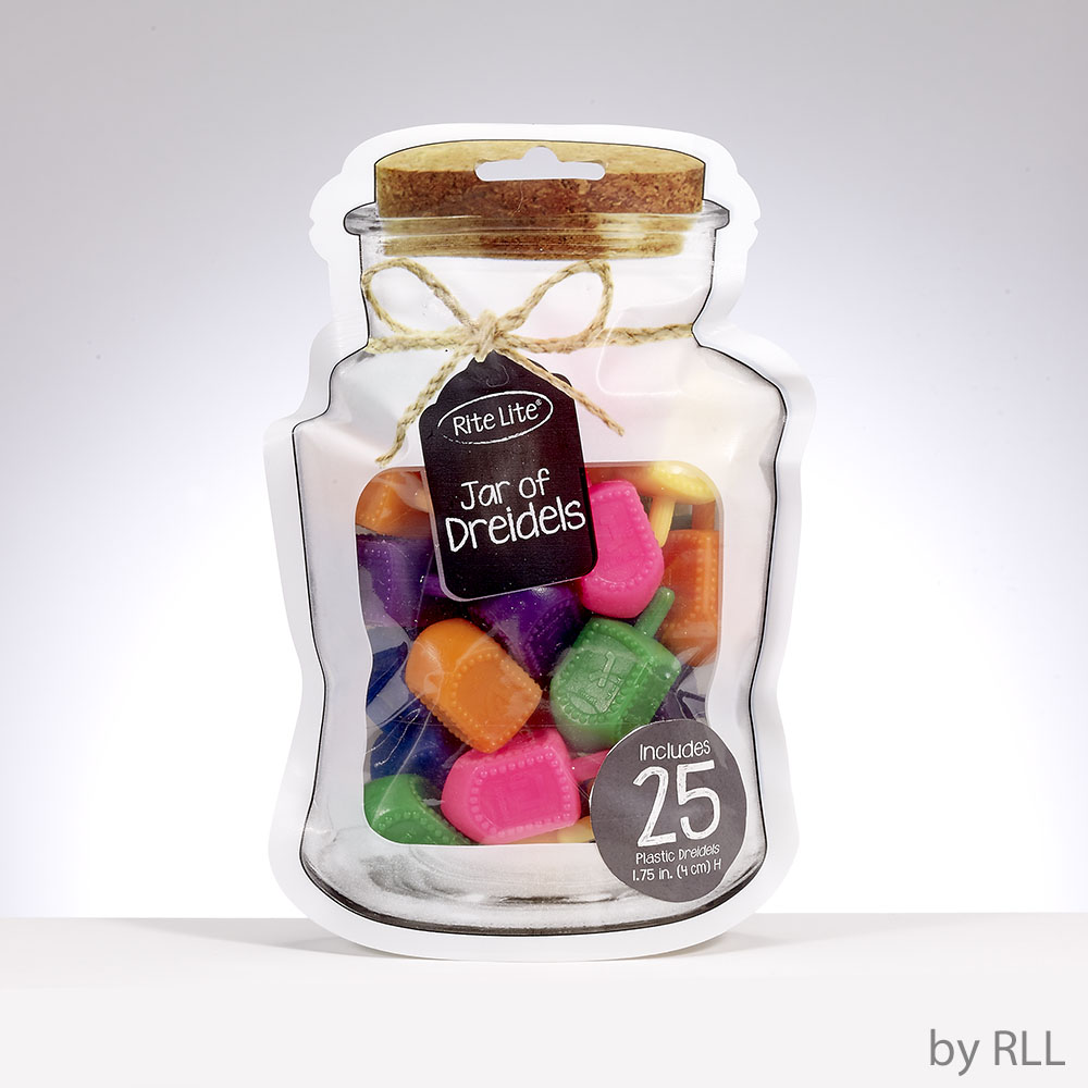 Rite Lite DRJ-M-CO Plastic Multi Medium Dreidels Jar&#44; 25 Piece