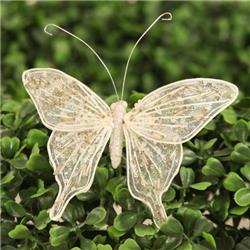 Distinctive Designs International Inc Distinctive Designs XO-527-PE 3 in. Beaded Butterfly with Wire&#44; Pearl - Pack of 12