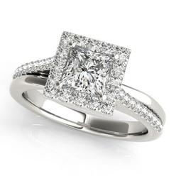 Harry Chad Enterprises 10297 1.50 CT White Gold 14K Halo Diamonds Solitaire with Accents Wedding Ring