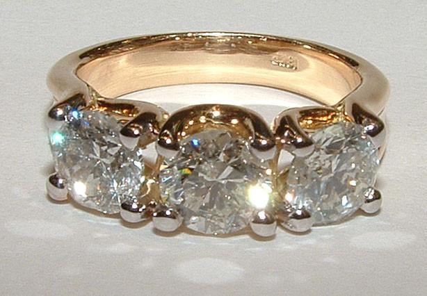 Harry Chad Enterprises 4714 3 CT Diamond Engagement Ring 3 Stone Ring