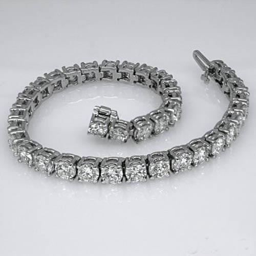 Harry Chad Enterprises 31806 16.5 CT Lady Round Cut Diamond White Gold Fine Tennis Bracelet
