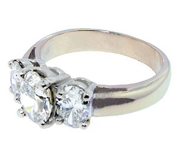 Harry Chad Enterprises 2815 3 CT Diamonds 3 Stone Womens Engagement Ring White Gold Ring