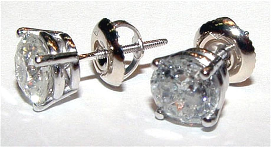 Harry Chad Enterprises 2023 2.02 CT Diamonds Round Gold Stud Earrings