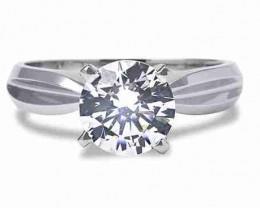 Harry Chad Enterprises 24628 2.00 CT 14K Gold Solitaire Prong Set CVD Diamond Wedding Ring